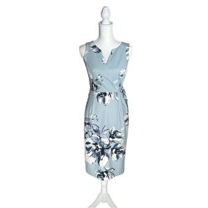Floral Print Wrap Sheath Dress